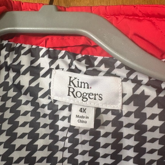 Kim Rogers NWT Red quilted Black Houndstooth Vest size 4X - Picture 5 of 7